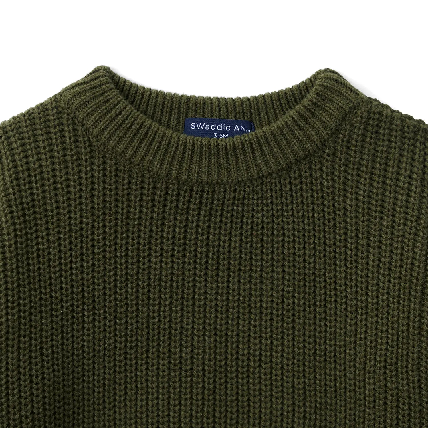 Classic Knit Baby Sweater in Forest Green