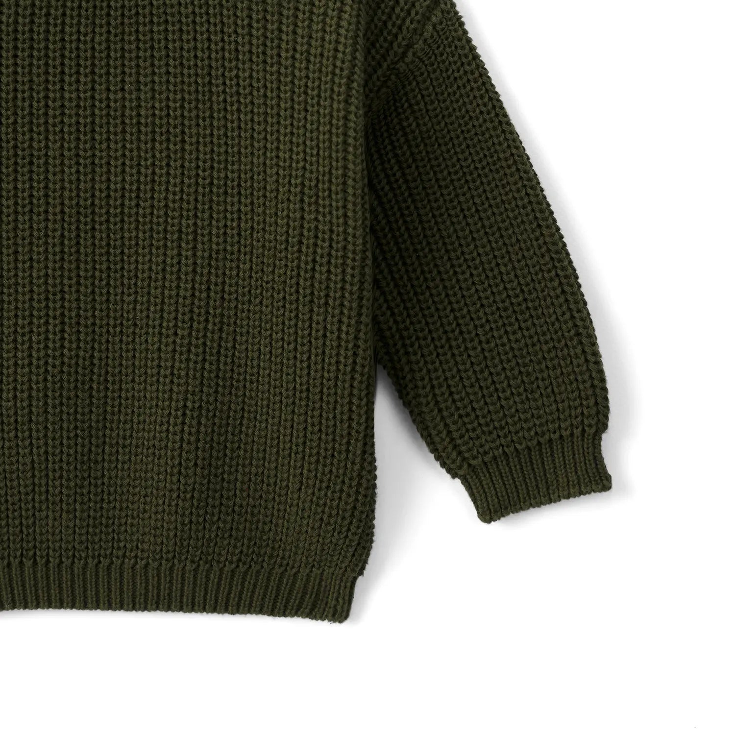 Classic Knit Baby Sweater in Forest Green