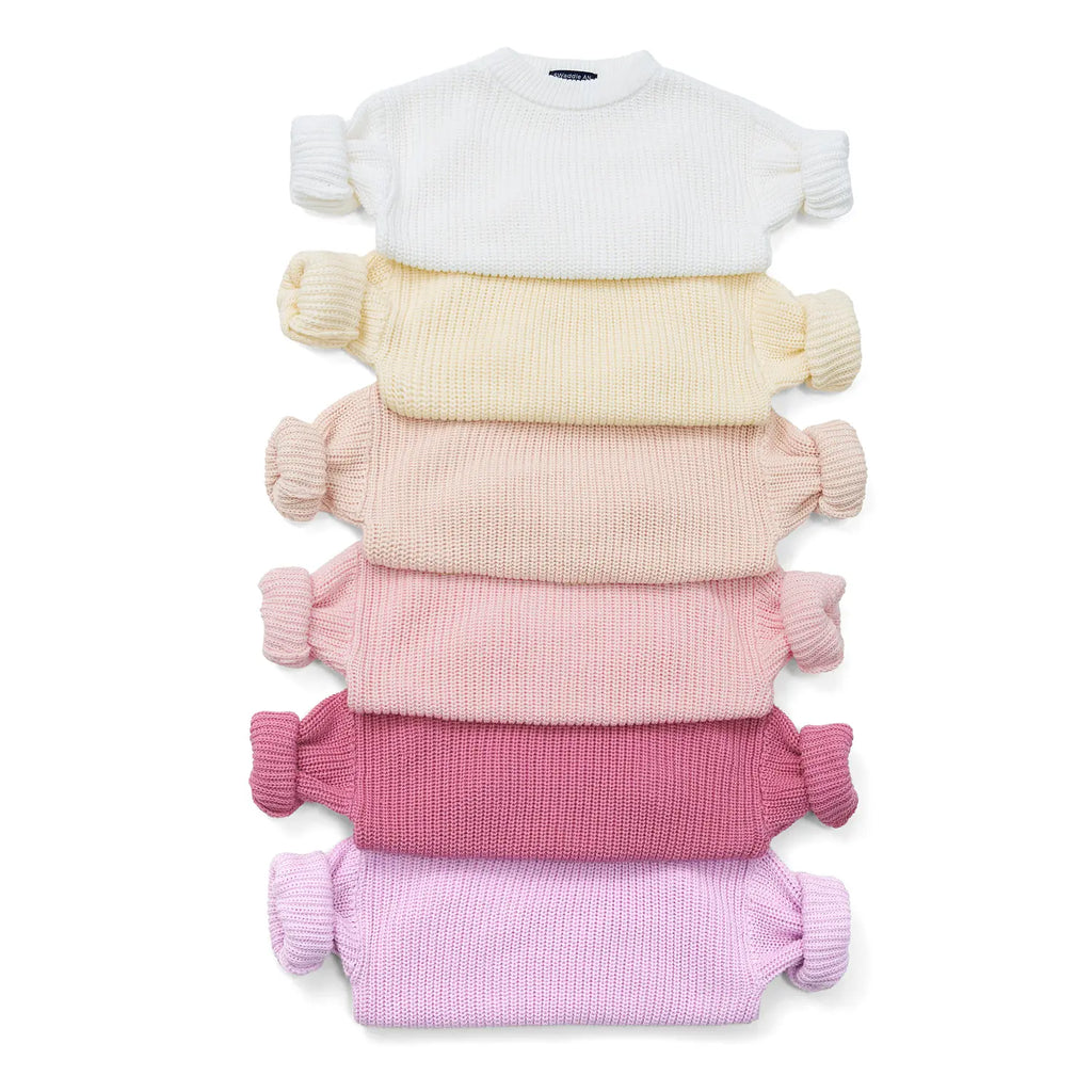 Classic Knit Baby Sweater in Beige
