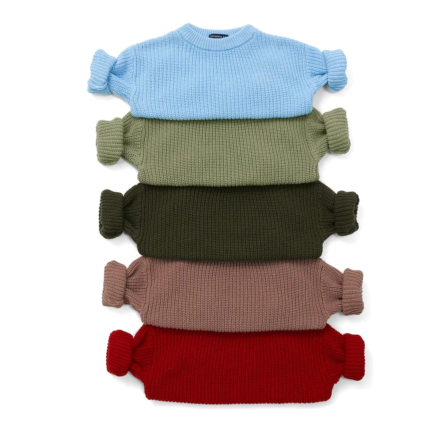 Classic Knit Baby Sweater in Mocha