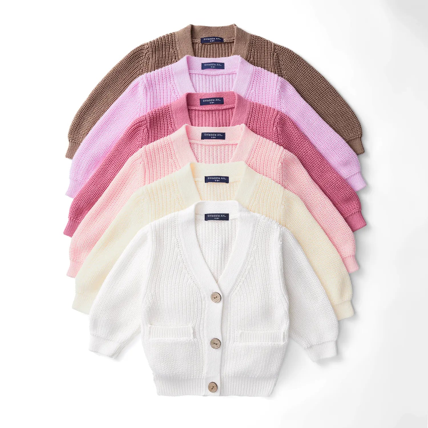 Classic Cardigan with Pockets in Rose Pink
