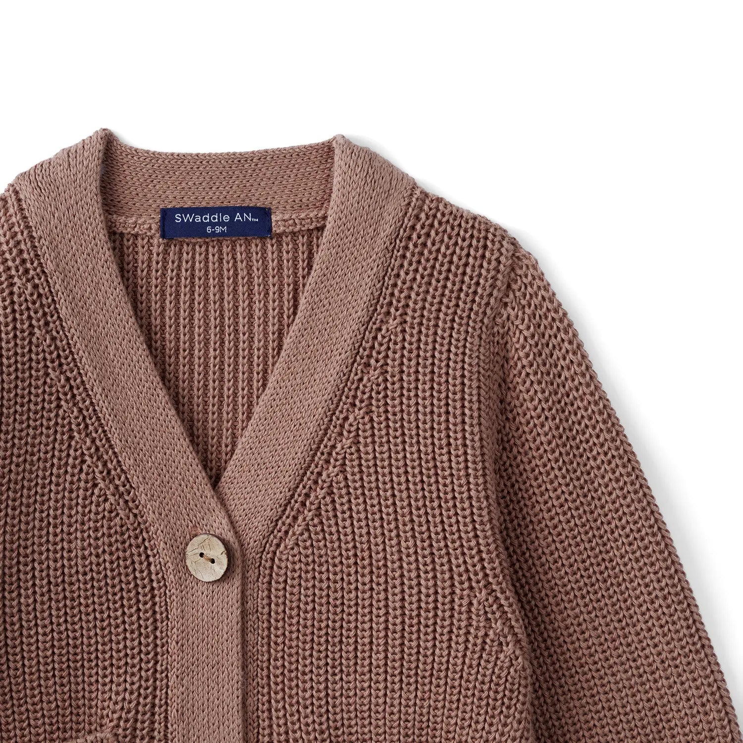 Classic Cardigan with Pockets in Mocha