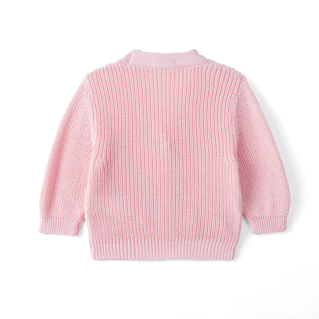 Classic Cardigan with Pockets in Pink