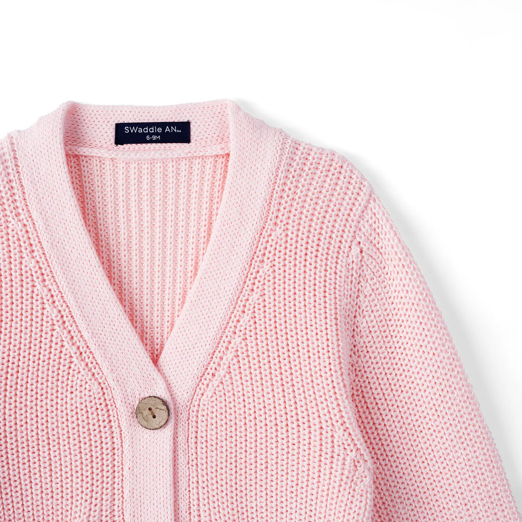 Classic Cardigan with Pockets in Pink