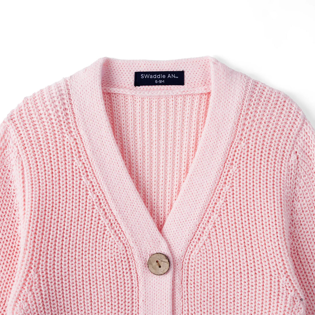 Classic Cardigan with Pockets in Pink