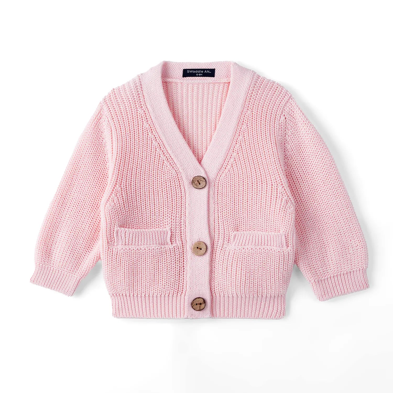 Classic Cardigan with Pockets in Pink