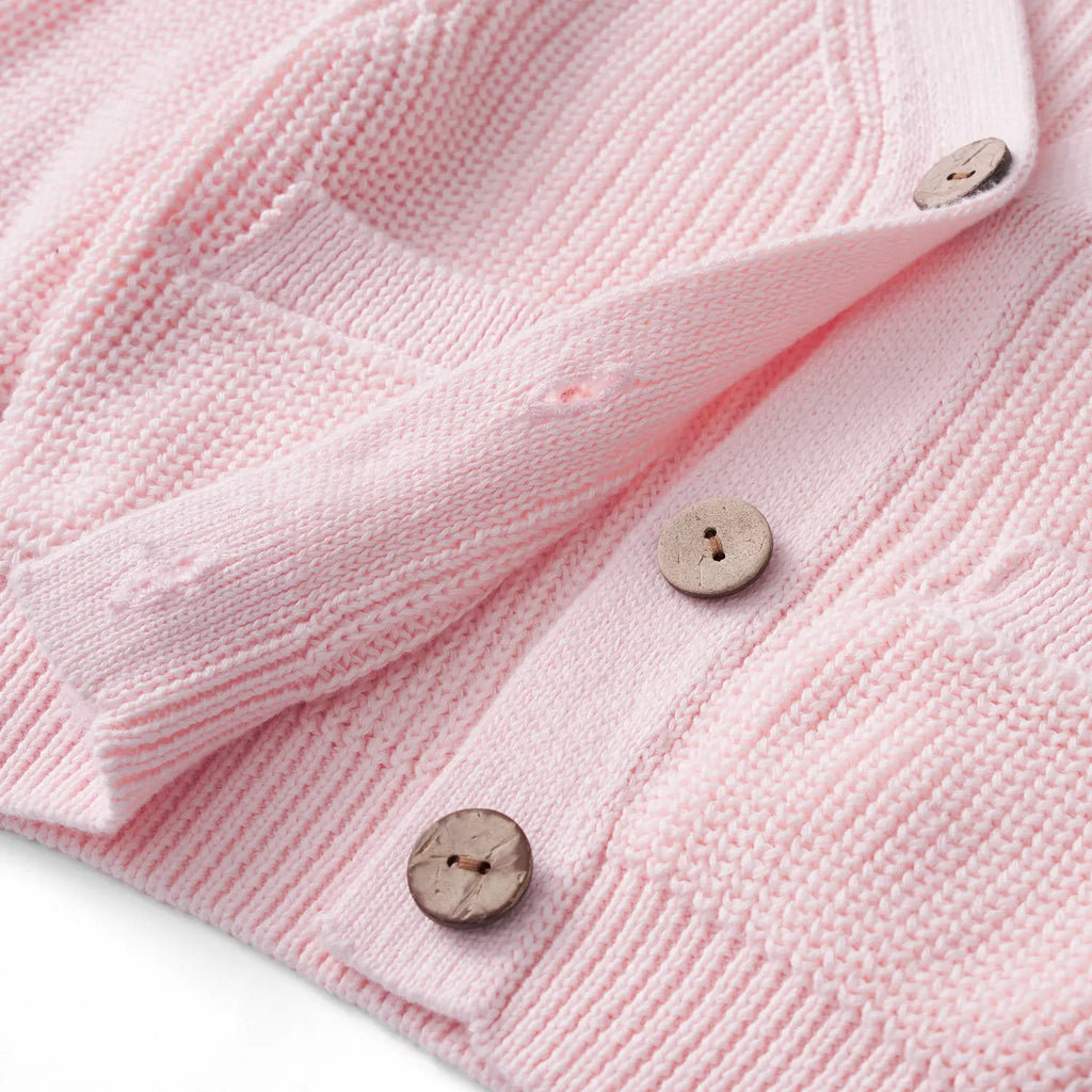 Classic Cardigan with Pockets in Pink