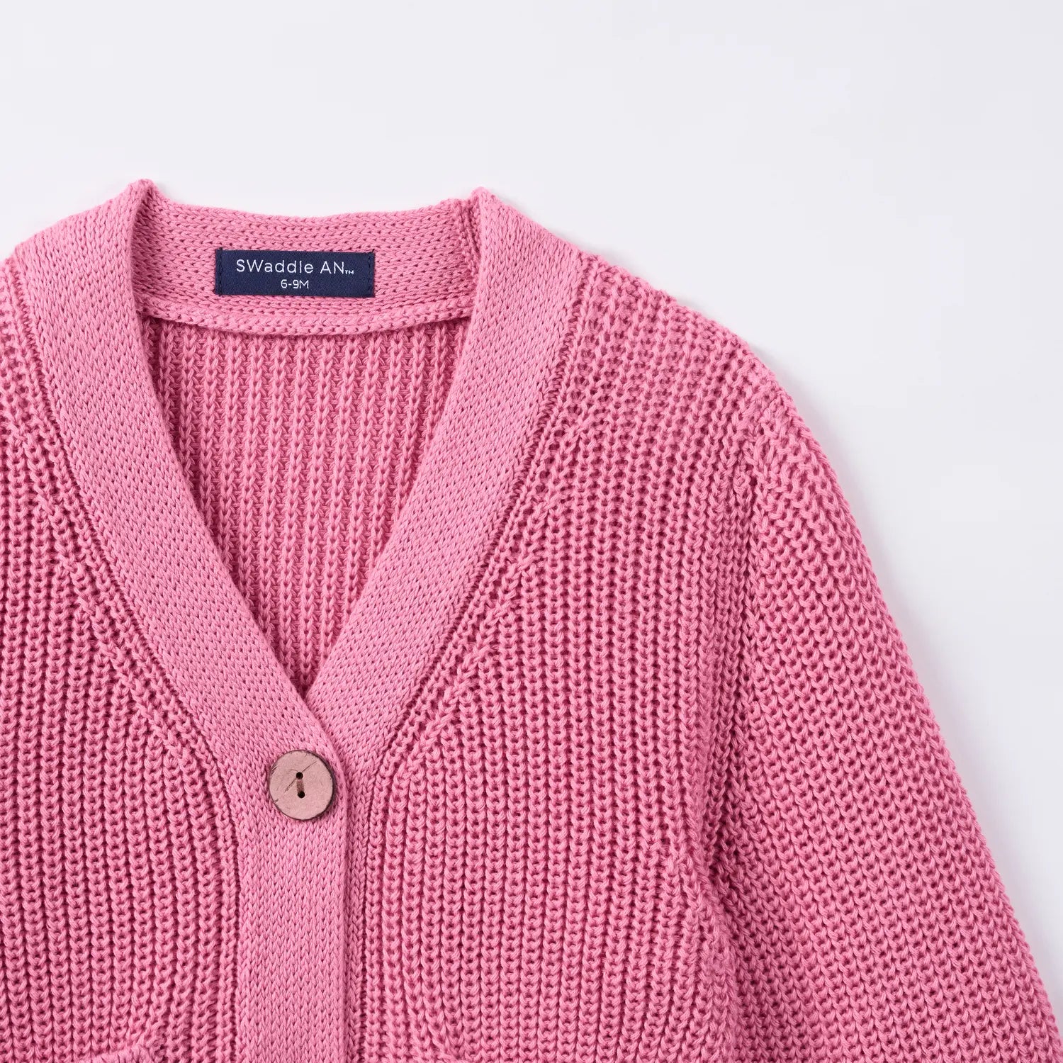 Classic Cardigan with Pockets in Rose Pink