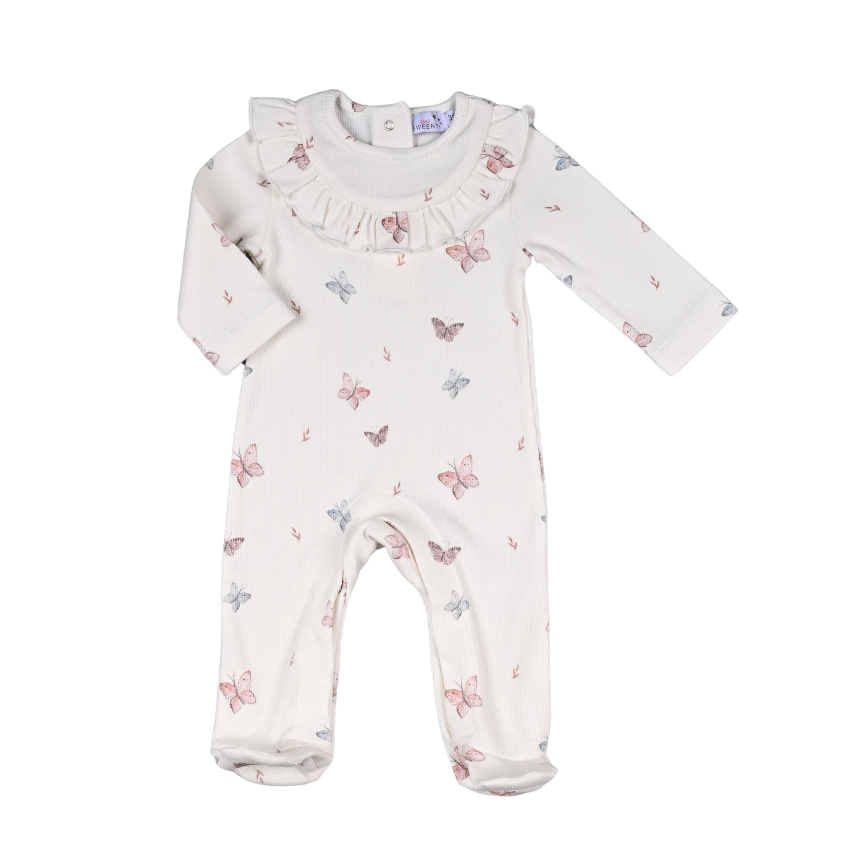 SYRINE  | Girls Ivory Cotton Butterfly Babysuit Set
