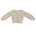 Girls Textured Sweater Cardigan in Textured Cream