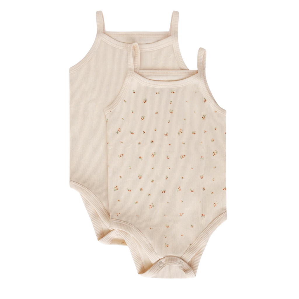 Feathers Super Soft Cotton Tank Top Baby Girl Undershirts – One-Piece Toddler Bodysuit (2 Pack)