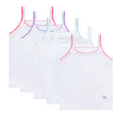 Feathers Girls Undershirts Tagless Camisoles - 5 pk Super Soft Cotton Cami Girls Tank Tops