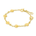 Gold hearts chain bracelet
