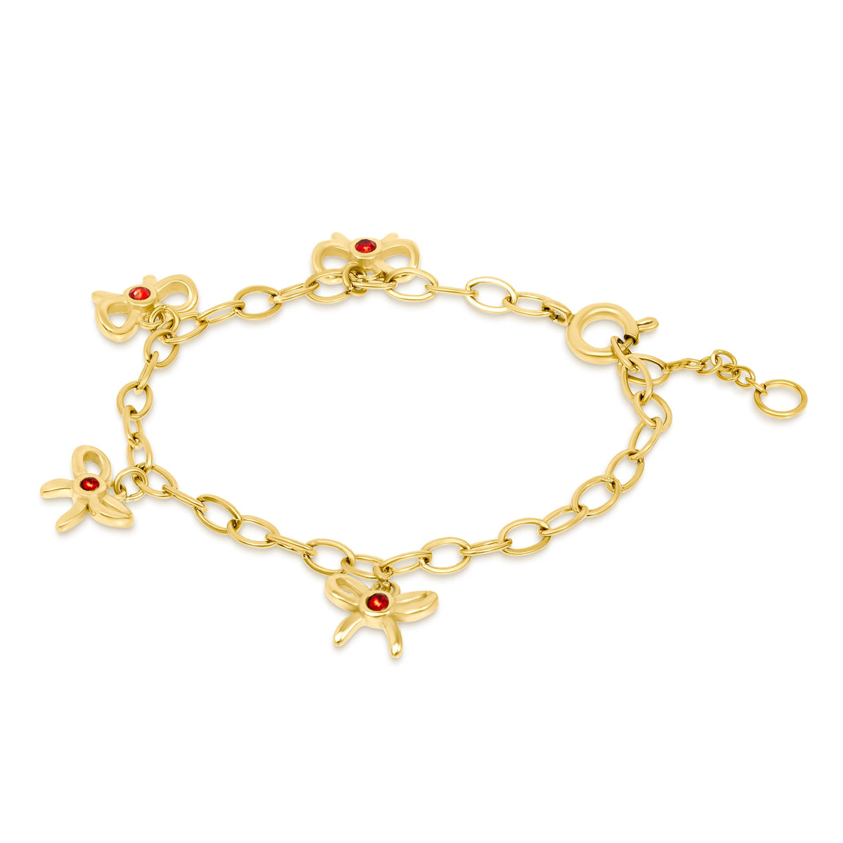 Gold bow hanging bracelet