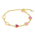 Colored hearts chain bracelet