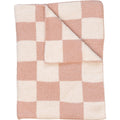 Pink Checkered Plush Blanket