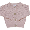 Pink Pointelle Button Down Cardigan