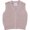 Pink Knit Button Down Vest