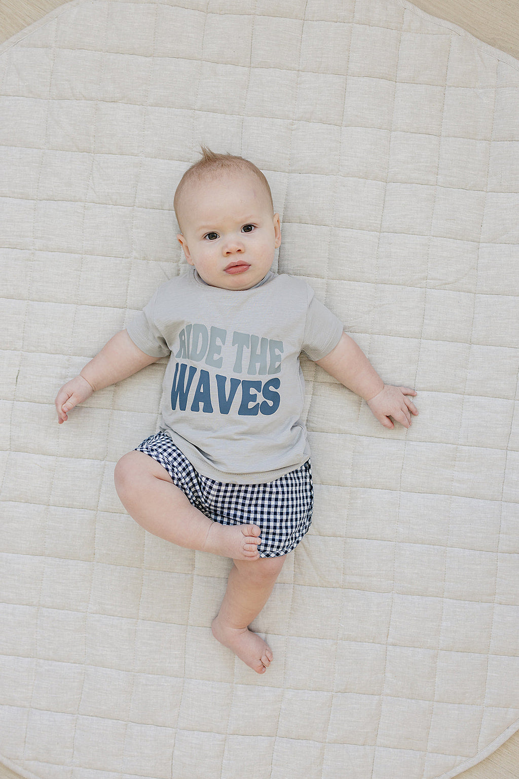 Dark Blue Gingham Shorts