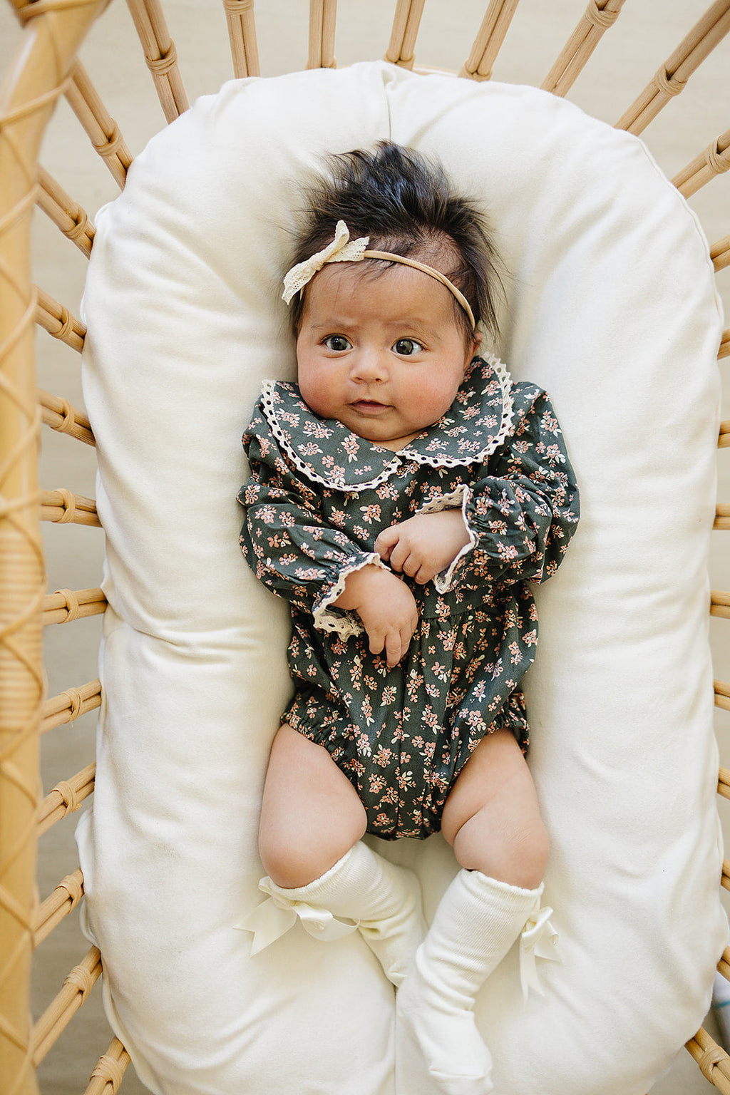 Olive Bloom Bubble Romper