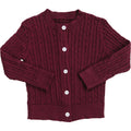 Burgundy Cable Knit Cardigan