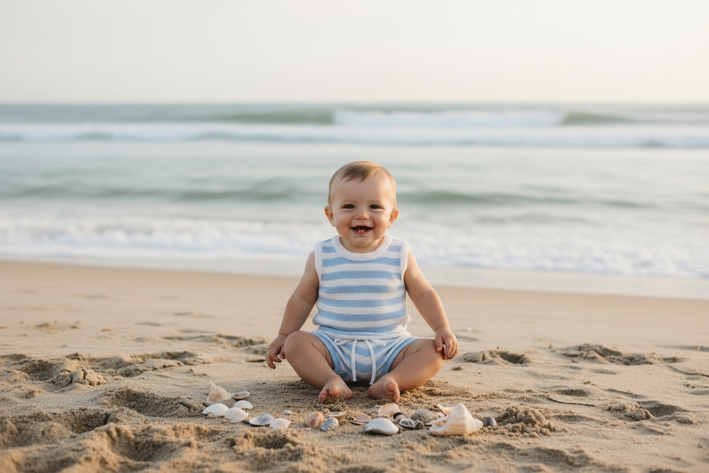 Blue Stripe Short Tank Set