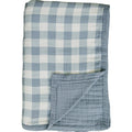 Dusty Blue Gingham Twin Muslin Quilt