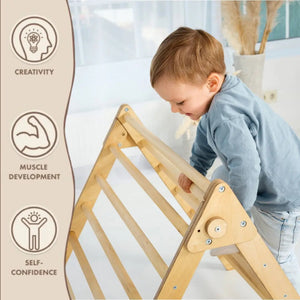 Indoor Montessori Triangle Climbing Ladder – Perfect for Active Kids - KiddoLux