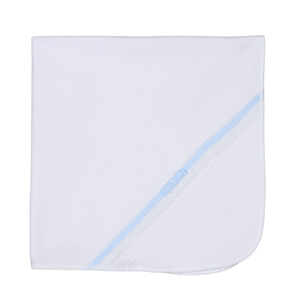 ANDREA | Boys White & Blue Quilted Cotton Blanket