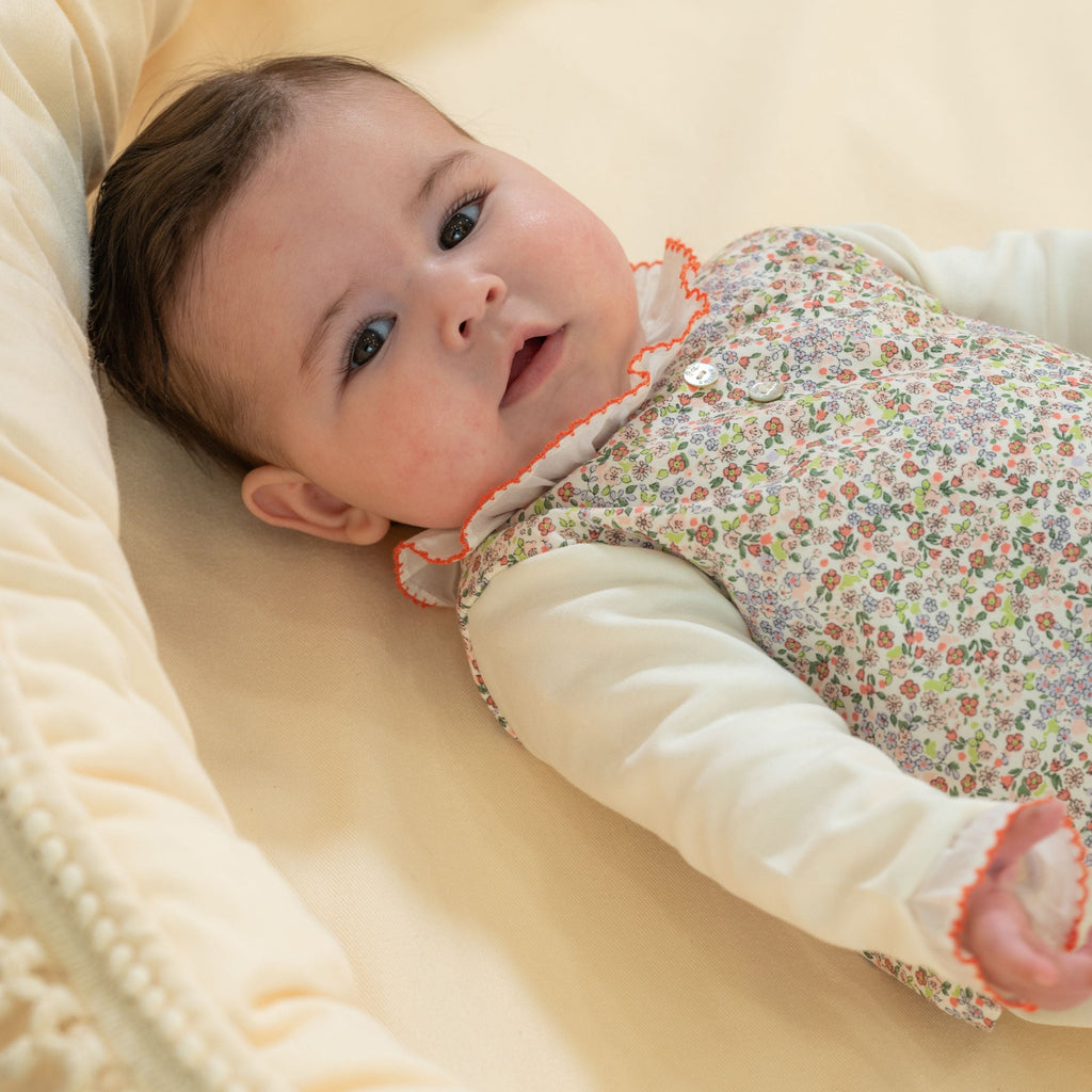 ANNA | Girls Ivory Floral Organic Cotton All-in-One