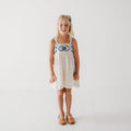 Azurea Hand-Embroidered Linen Dress | Artisan Floral Heirloom