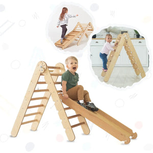 2-in-1 Montessori Ladder & Slide Ramp – Perfect for Kids Active Play - KiddoLux