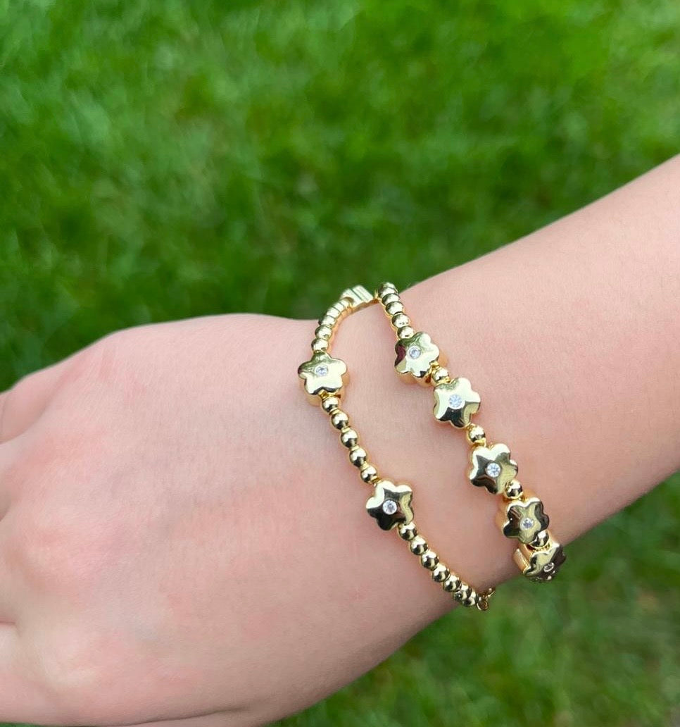 LMTS Classic! Bead & Cz Hearts Bracelet