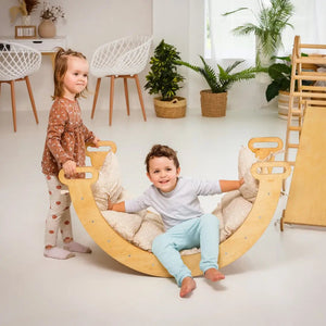 4-in-1 Wooden Swedish Wall – Montessori Climber for Kids - KiddoLux