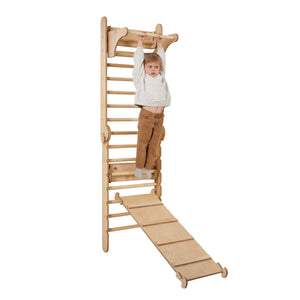 5-in-1 Wooden Swedish Climbing Wall – Montessori Ladder for Kids - KiddoLux