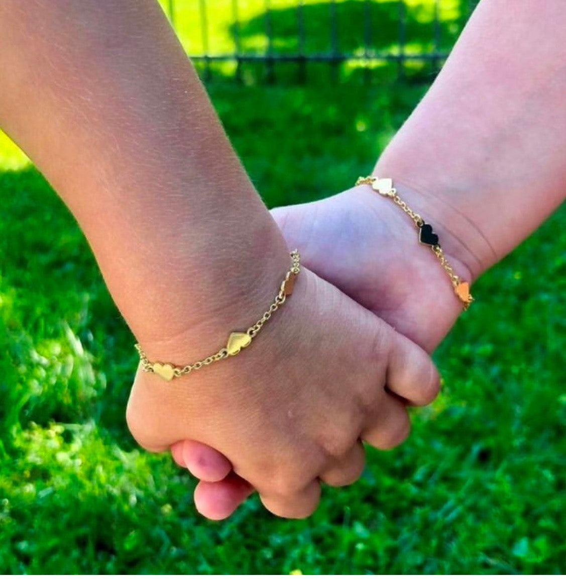 14k Gold-Plated Heart Station Bracelet