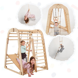 Indoor Wooden Kids Playground – Montessori Active Play for Children - KiddoLux