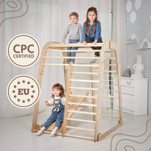 Indoor Wooden Kids Playground – Montessori Active Play for Children - KiddoLux