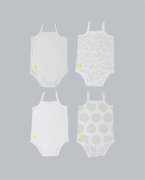 Baby Boy Sleeveless 4pc Onesie Set