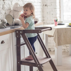 Wooden Step Stool for Kids – Montessori Independence Tool - KiddoLux