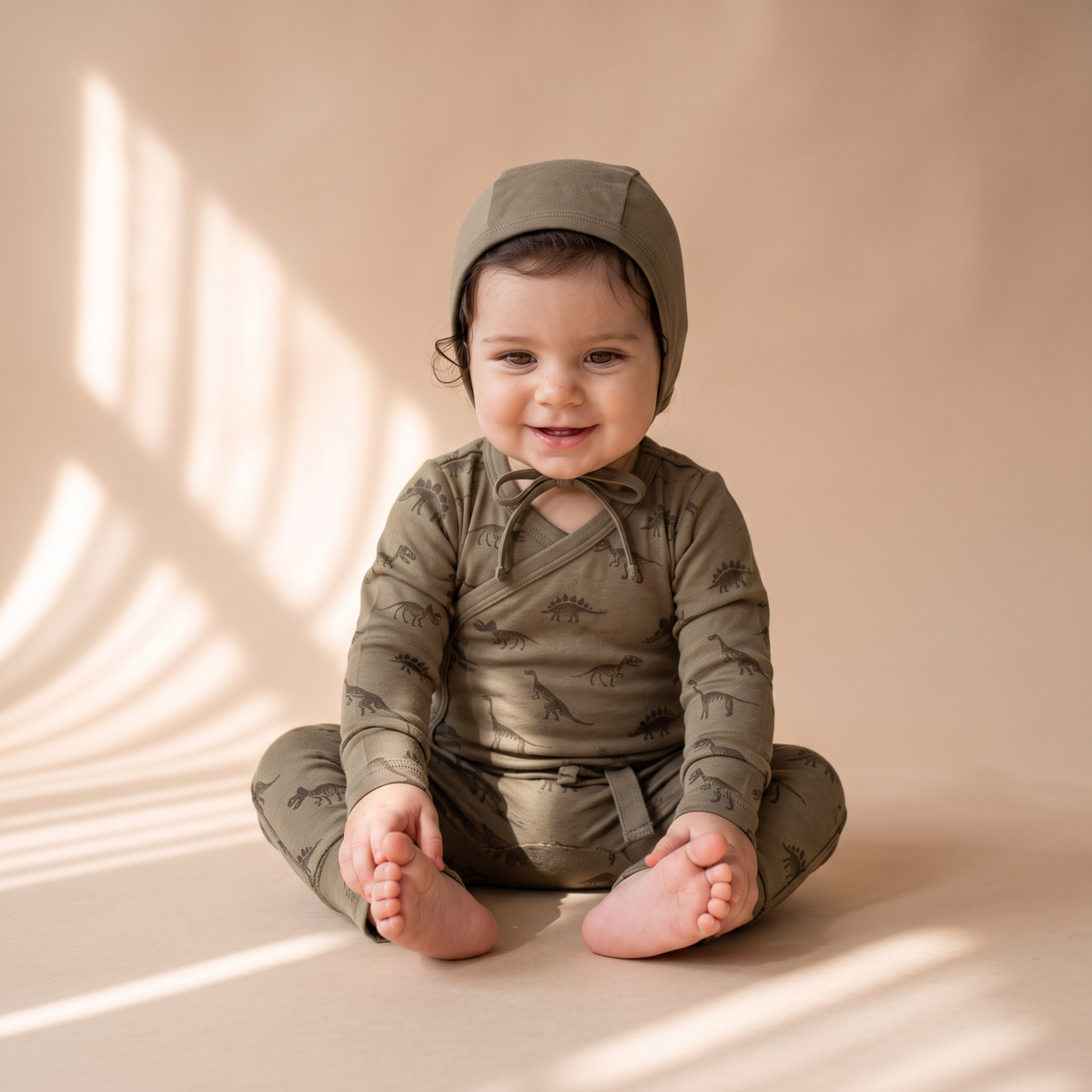Organic Kimono Onesie & Pants Set - Dino