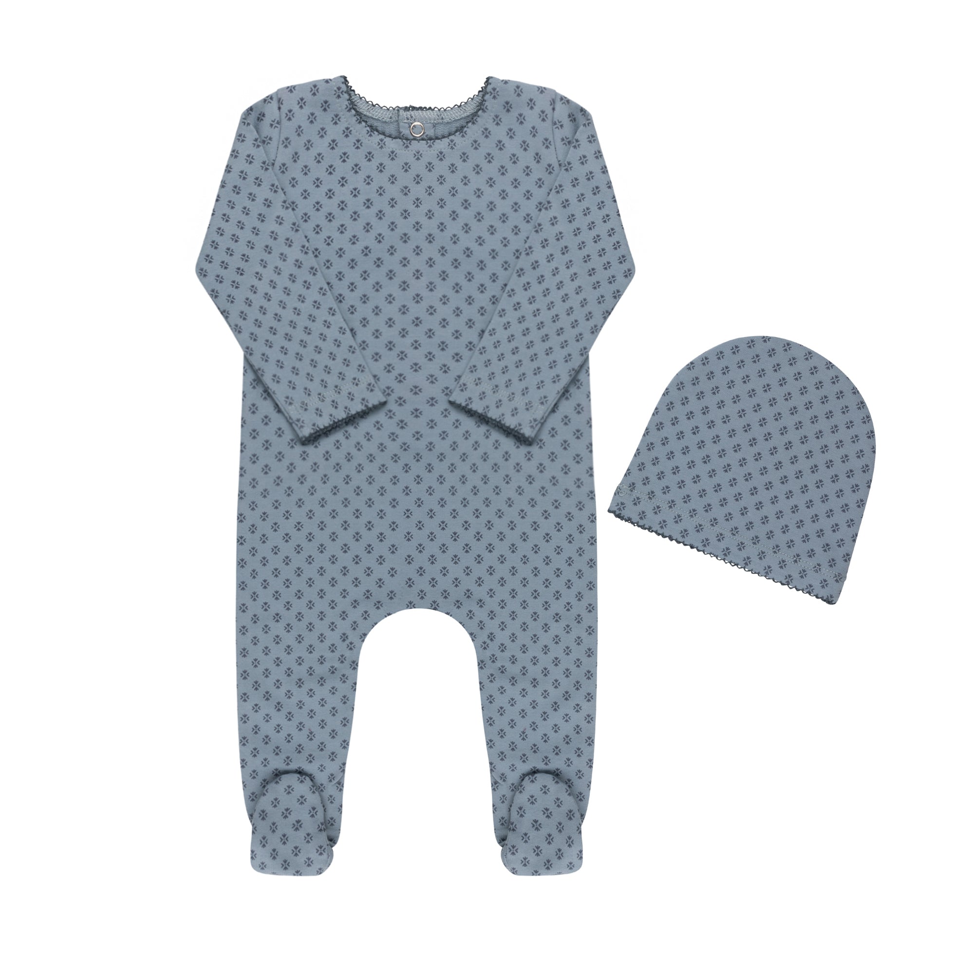 Ditsy Print Footie & Hat