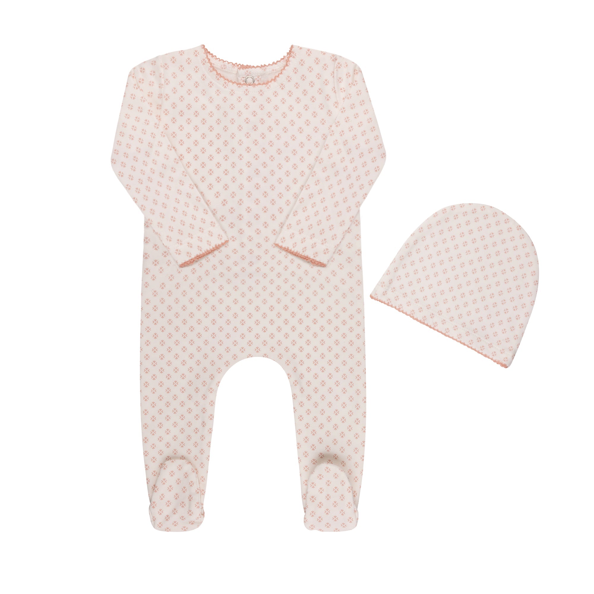 Ditsy Print Footie & Hat