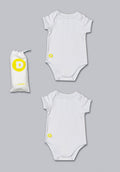 Baby Boy 2pc White Short Sleeve Onesie Set
