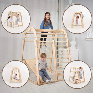 Indoor Wooden Kids Playground – Montessori Active Play for Children - KiddoLux