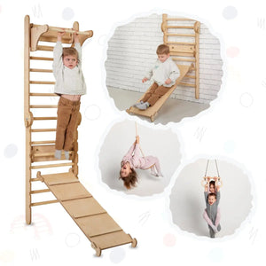 6-in-1 Montessori Climbing Set – Versatile Indoor Gym for Kids - KiddoLux