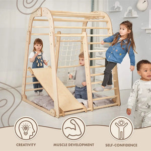 Indoor Wooden Kids Playground – Montessori Active Play for Children - KiddoLux