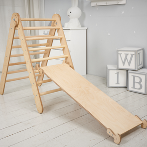 4-in-1 Wooden Swedish Wall – Montessori Climber for Kids - KiddoLux