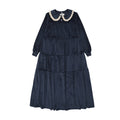 Velour Maxi Robe- Navy