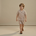 Organic Shirt & Shorts Set - Caramel Check